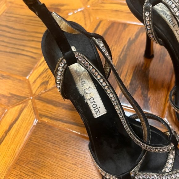 😻 HOST PICK! Christian Lacroix Black Laced High Heels - Picture 3 of 7